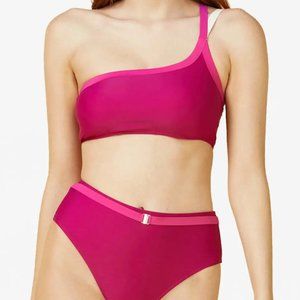 NWT Summersalt The Fused Sidestroke Bikini Top - Orchid & Hibiscus - Size 2